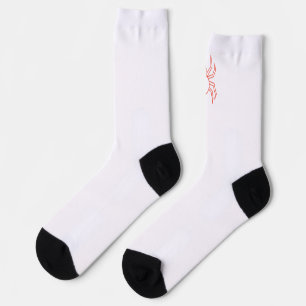 Calcetines minimalistas con telaraña roja de araña