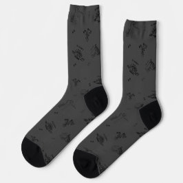 Calcetines minimalistas de tripulación de dinosaur
