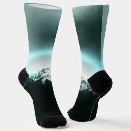 Calcetines Misteriosa luz de neón azul de montaña nevada