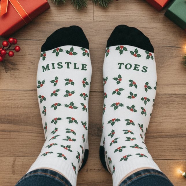 Calcetines Mistle Toes Funny Christmas Mistletoe (Mistle Toes Funny Christmas Mistletoe Socks
)