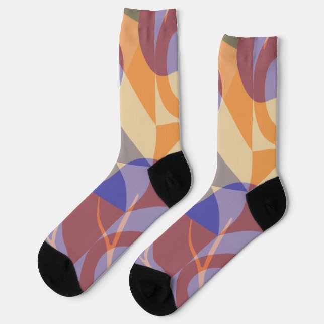 Calcetines Mod Artsy Morado y Melocotón  (Izquierda)