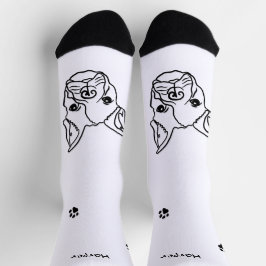 Calcetines Moda Arte de línea de Bulldog francés: Editar tu t