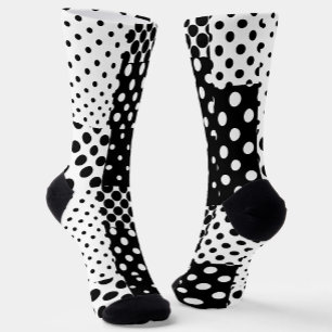 Calcetines Moda de lunares en blanco y negro Diseño de estilo