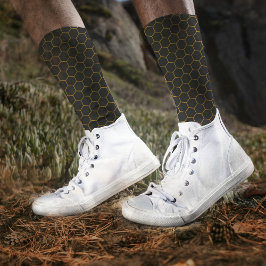 Calcetines Moda de moda del patrón hexagonal del honeycomb am