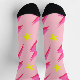 Calcetines Moda de patrón Lightning rosa para comodidad elega
