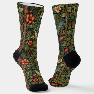 Calcetines Moda nouveau boho de arte del colibrí vintage
