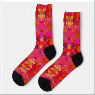 Calcetines Moda Retro Rojo y Rosa Única