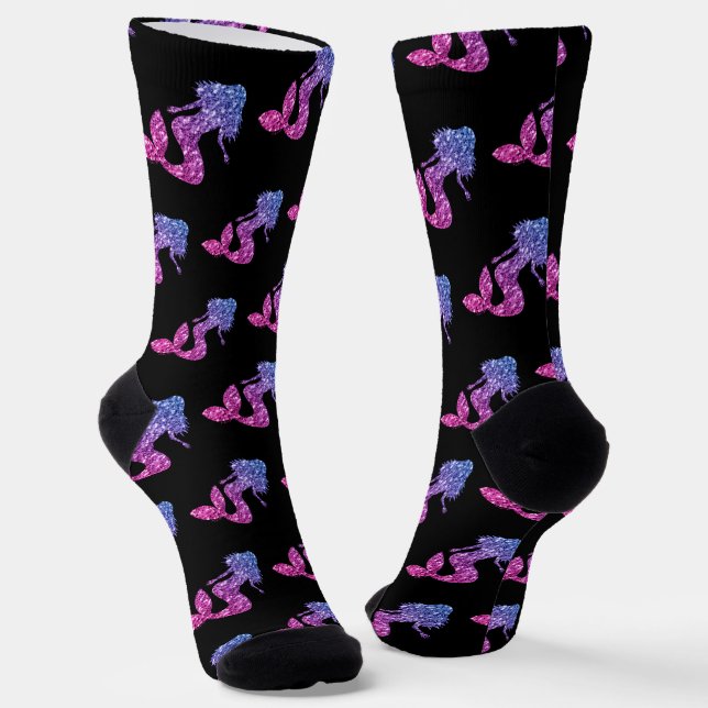 Calcetines Modalidad de espárragos rosa azul de la sirena neg (Angular)