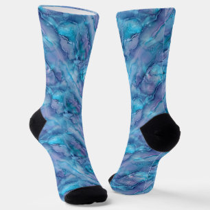 Calcetines Modelo asombroso de mármol azul