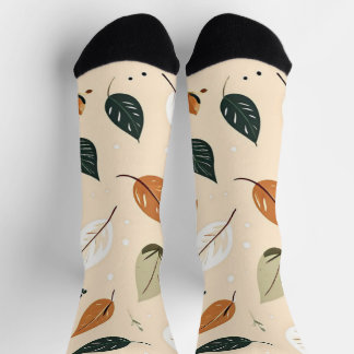 Calcetines Modern Abstract Fall Leaves Pattern Socks