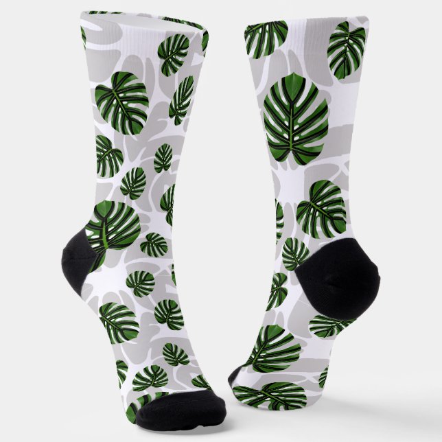 Calcetines Modern Boho Botanical Leaves Pattern (Angular)