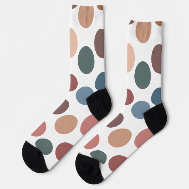 Calcetines Modern Boho Terracotta & Teal Polka Dot (Izquierda)