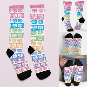 CALCETINES MODERNO EDITABLE MEJOR MAMÁ RAYA COLORIDA