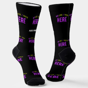 CALCETINES MODERNO ESTILIZADO PERSONALIZABLE NEGRO VERIFICADO