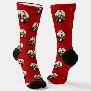 Calcetines Mona Lisa Sombrero de Santa Navidad