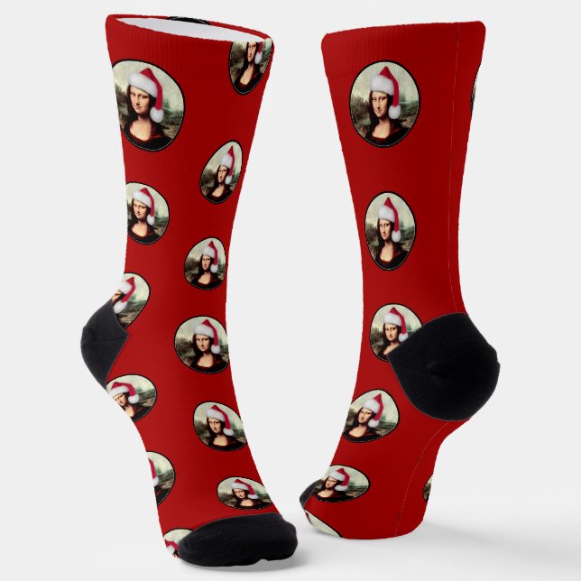 Calcetines Mona Lisa Sombrero de Santa Navidad (Angular)