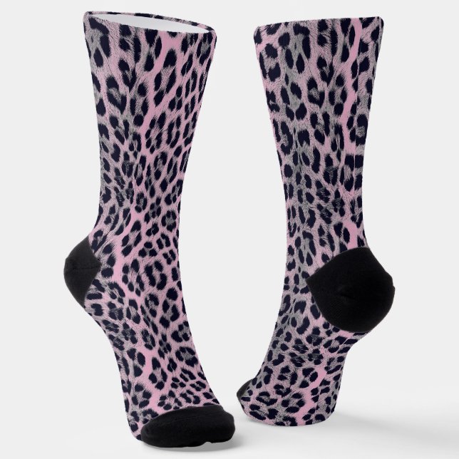 Calcetines Monocromo blanco y negro, patrón leopardo (Angular)