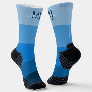 CALCETINES MONOGRAM INICIALES NOMBRE PATRÓN DE LÍNEA GRADIENT
