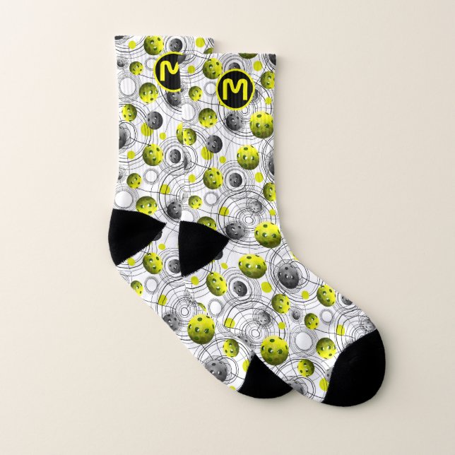 Calcetines Monogram Modern Lime & Gray Pickleball (Par)