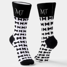 Monograma de boda para padrinos en negro y blanco