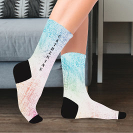Calcetines Monograma de color de agua Pastel I