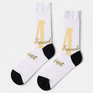 Calcetines Monograma de equipo de novia regalo de boda simple