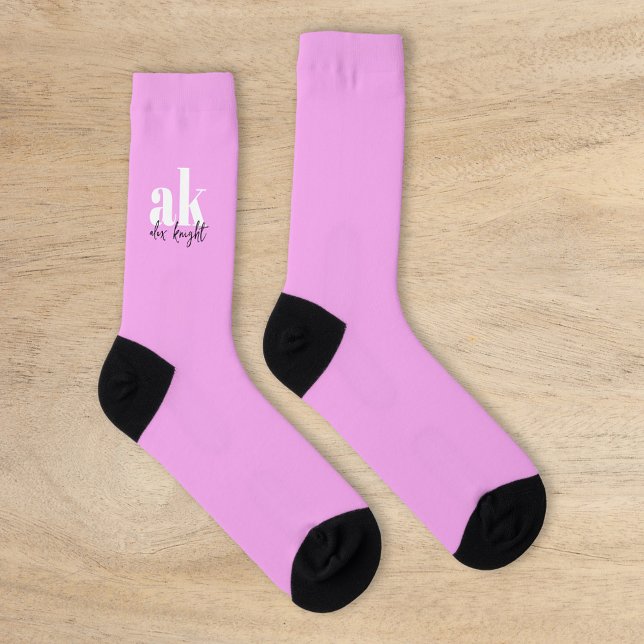 Calcetines Monograma de firma retro (Subido por el creador)