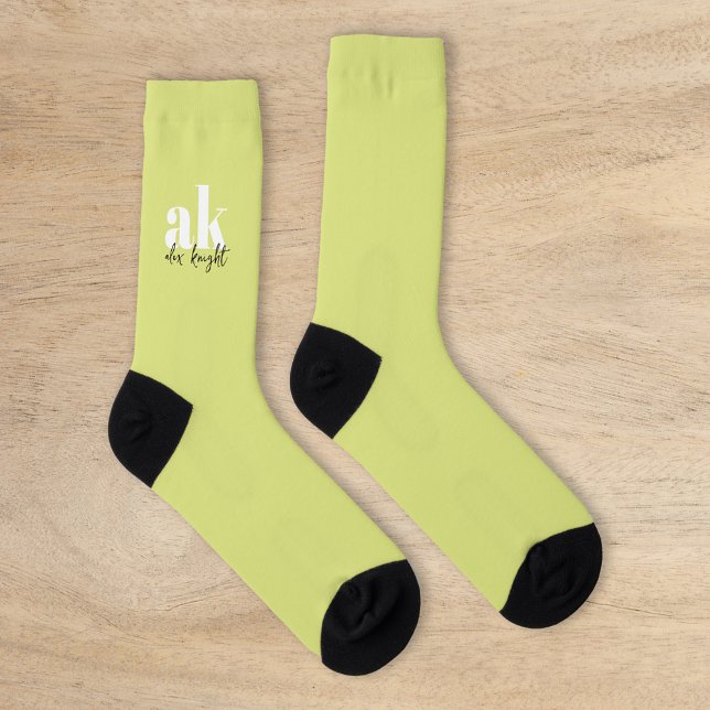 Calcetines Monograma de firma retro (Subido por el creador)