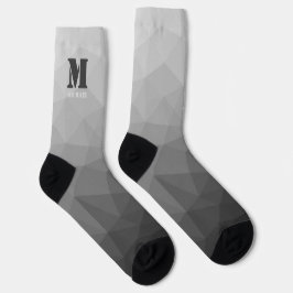 Calcetines Monograma de malla geométrica gris claro