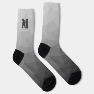 Calcetines Monograma de malla geométrica gris claro