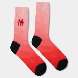 Calcetines Monograma de patrón de malla geométrica con gradie