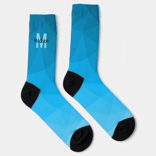 Calcetines Monograma de patrón de malla geométrica con gradie