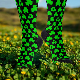 Calcetines Monograma de Shamrock negro St Patrick's Day Socks