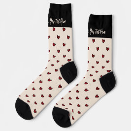 Calcetines Monograma del patrón estilista de corazón rojo dul