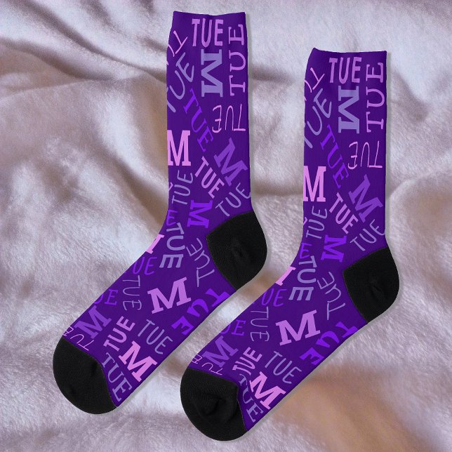 Calcetines Monograma Día De La Semana Real Púrpura Martes (Subido por el creador)