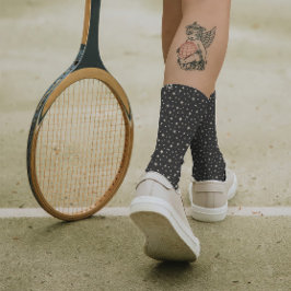 Calcetines Monograma elegante con estrellas de plata gris de 