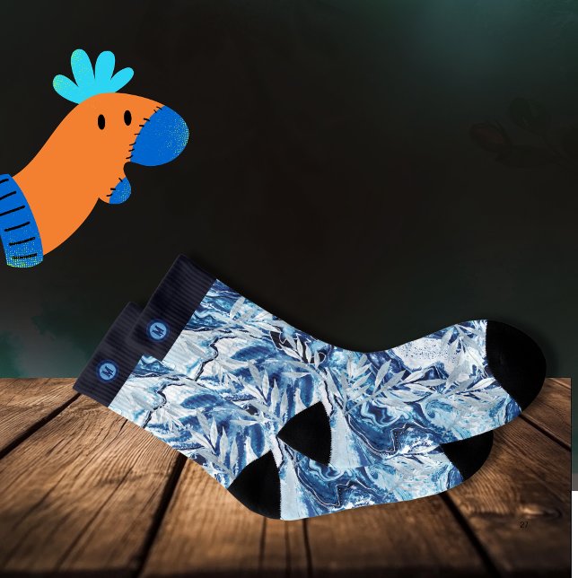 Calcetines Monograma elegante de la corriente azul ( Elegant Blue Stream Monogram Socks )