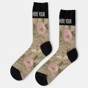 Calcetines Monograma florero botánico moderno