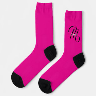 Calcetines Monograma inicial de nombre minimalista moderno ro