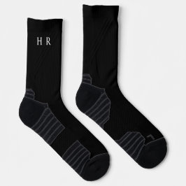 Calcetines Monograma Moderno Elegante Negro