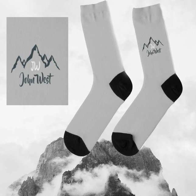 Calcetines Monograma personalizable de la gama de montañas di (Subido por el creador)