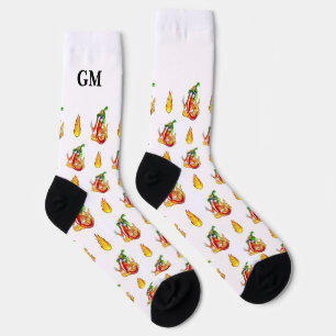 Calcetines Monograma Personalizado De Bomberos Pep Y Flames