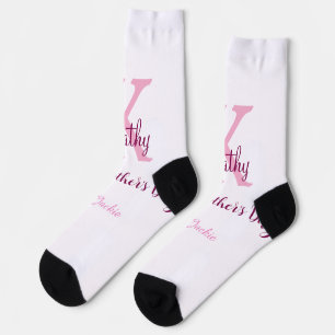 Calcetines monograma simple minimalista día de la madre nombr
