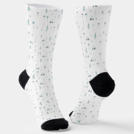 Calcetines Monograma único de carrito de golf azul