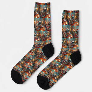 Calcetines Montaña Rusa Perro Boston Terrier Navidad