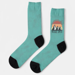 Calcetines Montañas pastel vintage están llamando monograma