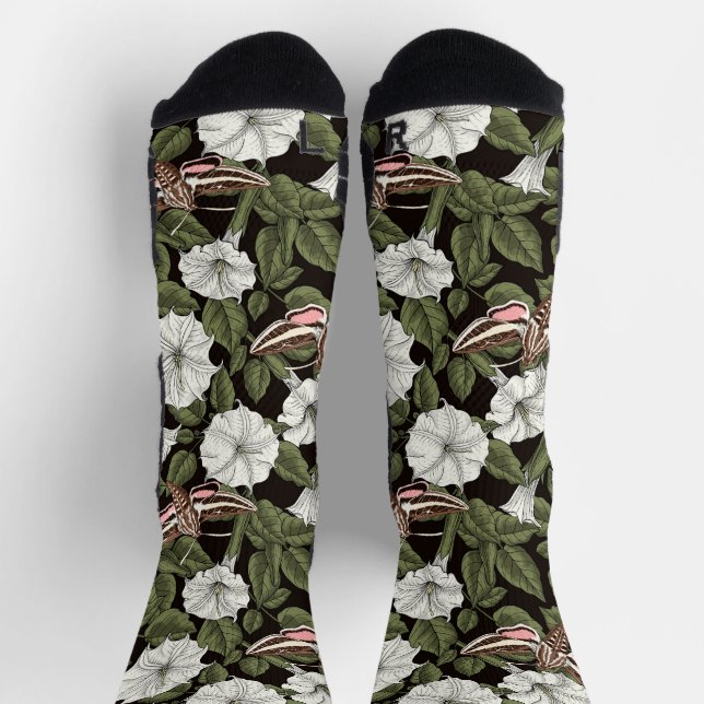 Calcetines Moonflowers y esfinges (Arriba)
