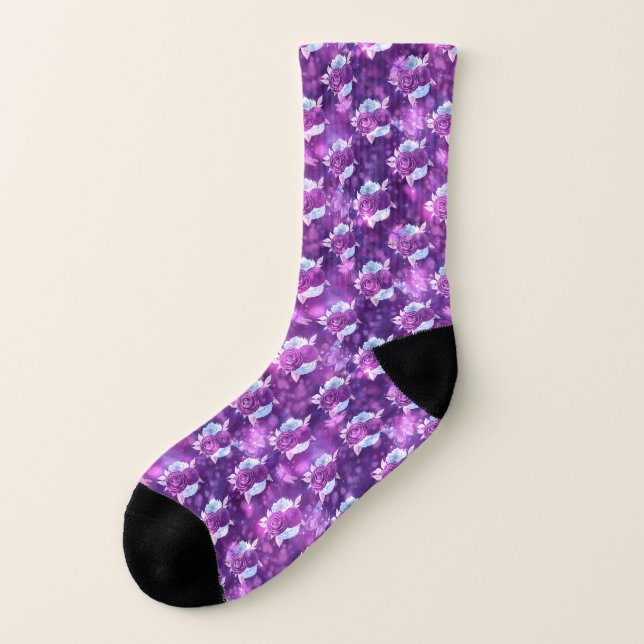 Calcetines Morado Floral (Parte exterior derecha)