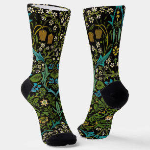 Calcetines Morris Black Background Vintage Blackthorn Pattern