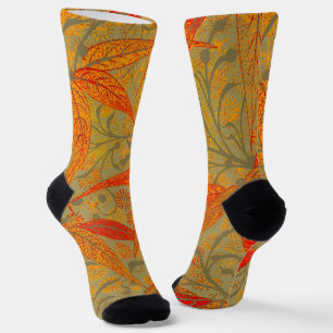 Calcetines Morris & Co. Patrón de Bambú Godwin Naranja y Salv